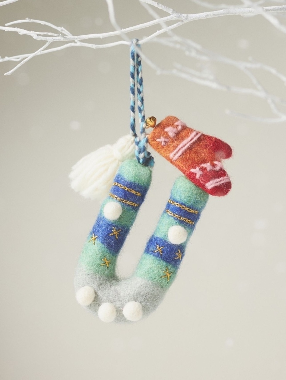 Anthropologie Jolly Monogram Ornament - U